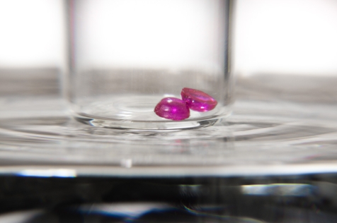 Photo of artificial ruby hemisphere, from Wikipedia, contributed by Ms saisujana